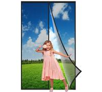 Zanzariera Magnetica in Vetroresina 100x215 cm, Rete Molto Resistente, Tenda con Magneti Ancora Più Potenti, Resiste al Vento e ai Raggi UV, Zanzariere Magnetiche Nero, Rinforzata