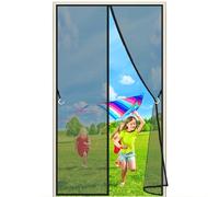 Zanzariera Magnetica in Vetroresina, 135x240 cm Deluxe 2023 Rete Super Resistente, Tenda con Magneti Ancora Più Potenti, Resiste al Vento e ai Raggi UV Non Accorciabile, Nero P