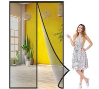 Zanzariera Magnetica in Vetroresina 140x235 cm, Rete Molto Resistente, Tenda con Magneti Ancora Più Potenti, Resiste al Vento e ai Raggi UV, Zanzariere Magnetiche Nero, Rinforzata