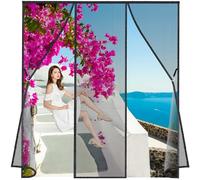 Zanzariera Magnetica in Vetroresina, 175x200cm Rete Molto Resistente, Tenda con Magneti Ancora Più Potenti, Resiste al Vento e ai Raggi UV, Zanzariere Magnetiche LF2C1 Nero