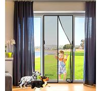 Zanzariera Magnetica in Vetroresina, 180 x 200 cm Deluxe 2022 Rete Super Resistente, Tenda con Magneti Ancora Più Potenti, Resiste al Vento e ai Raggi UV Non Accorciabile Nero