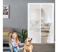 Zanzariera Magnetica in Vetroresina 80 x 170 cm, Magnetica, Chiusura Automatica, Senza Foratura, Rete Fine, Zanzariera per Finestre Scorrevoli per Porte, Varie Taglie, Bianco