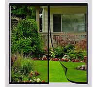 Zanzariera Magnetica Nero, 110x120 CM Anti Zanzare Calamite Tenda, Easy to Install, zanzariera finestra Schermi Fotogramma Intero Zanzariera Magnetica per Porte Finestre Balcone Soggiorno