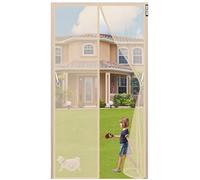 Zanzariera Magnetica per 120x260cm,Zanzariera per Insetti Mesh Door Curtain La Guarnizione Dall'alto Verso Il Basso si Chiude Automaticamente Facile da Installare Senza- Beige