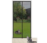 Zanzariera magnetica per balcone scorrevole, facile da installare, nera, 85 x 205 cm, perfetta per cani e gatti, mantiene gli insetti fuori, dimensioni regolabili