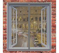 Zanzariera Magnetica Per Finestra 125 x 135 cm Zanzariera Con Nastro Magico Facile Da Installare Porta Zanzariera Magnetica Tenda Anti-Insetti Per Interni Ed Esterni, Grigio