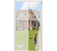 zanzariera magnetica per finestra 130 x 210 cm,Insetti Mesh Door Curtain La Guarnizione Dall'alto Verso Il Basso si Chiude Automaticamente Facile da Installare Senza Perforazione - Bianca