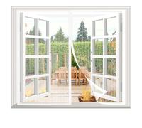 Zanzariera Magnetica per Finestra 130x145 cm, Varie Taglie Zanzariera Tenda Magnetica, Maglia Fine, Facile Da Installare per Tutti Terrazza Porte e Finestre, Bianco