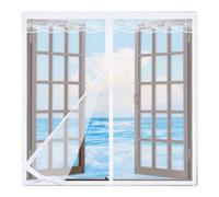 Zanzariera Magnetica per Finestra 150x150cm,Tende Zanzariere con Calamita per Finestre,Zanzariera per Finestra con Resistente Nastro per Montaggio a Strappo,Zanzariera Finestra Apribile,Bianco