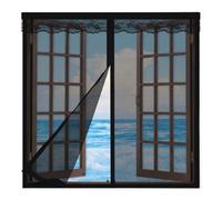 Zanzariera Magnetica per Finestra 150x150cm,Tende Zanzariere con Calamita per Finestre,Zanzariera per Finestra con Resistente Nastro per Montaggio a Strappo,Zanzariera Finestra Apribile,Nero