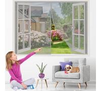 Zanzariera Magnetica per Finestra 180x150cm Grigio Zanzariera Magnetica a Chiusura Automatica-Anti Insetti-mani libere Facile da Montare Senza Forare-per Casa Ufficio