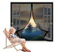 Zanzariera Magnetica per Finestra 50 x 115 cm, Magnetica, Chiusura Automatica, Senza Foratura, Rete Fine, Zanzariera con Magneti per Porte, Varie Taglie, Nero