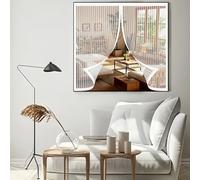 Zanzariera Magnetica per Finestra 59 x 84 cm, Magnetica, Chiusura Automatica, Senza Foratura, Rete Fine, Tenda Zanzariera Porta Ingresso per Porte, Varie Taglie, Bianco