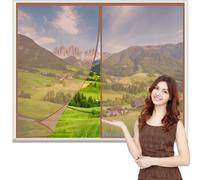 Zanzariera Magnetica per Finestra 90x130cm Marrone con Magneti Anti Zanzare Insetti Chiusura Automatica Tendina Anti Zanzare Mosche per Porta Esterna/Corridoio/Patio