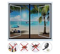 Zanzariera magnetica per finestra, automatica, chiusa, senza forare, per la maggior parte dei tipi di finestre o porta del balcone, 140 x 160 cm, colore: Nero