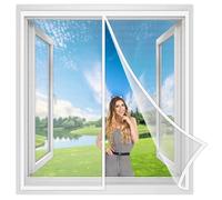 Zanzariera Magnetica per Finestra Porta 45x80 cm, Ultima Versione di Tenda Zanzariera con Magneti, Proteggete la Vostra Famiglia Dalle Zanzare Bianco, Rinforzata