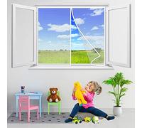 Zanzariera Magnetica per Finestre, 115x150 cm Tenda Zanzariera Finestra, Adsorbimento Magnetico Si Chiude da Sola, Conveniente per Bambini E Animali Domestici, Bianca P