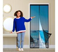 Zanzariera Magnetica per Finestre 93 x 207 cm Chiusura Automatica Traspirante Tenda Zanzariera Porta Finestra per Balcone, Soggiorno, Cantine, Terrazze, Nero