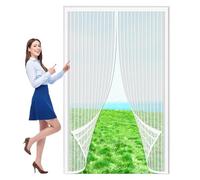 Zanzariera Magnetica per Finestre 99 x 184 cm Buona Estate Lontano Dalle Zanzare Tenda Magnetica Traspirante per Porte Finestre Balcone Soggiorno, Bianco