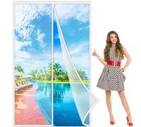 Zanzariera Magnetica per Porta 100x220 cm, per Tutti Porte E Finestre,Facile da Installare,Automatica Adsorbimento Magnetico,per Porte in Balcone,Stanza Bambini Bianco, Rinforzata