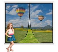 Zanzariera Magnetica per Porta 110x100cm Nero Autoadesivo Rete Anti Zanzare A Mani Libere Auto Chiusura, Facile da Montare Senza Forare per Porta Esterna/Corridoio/Patio