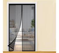 Zanzariera Magnetica per Porta 115 x 190 cm Apertura e Chiusura Silenziosa Tenda Magnetica per Legno, Ferro, Porte in Alluminio, Nero
