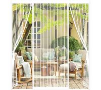 Zanzariera Magnetica per Porta, 120x220CM Tenda Calamita Zanzariere, Anti-zanzare Anti-insetti, Si Chiude da Sola, Tenda Anti Mosche per Balcone, Terrazzo Doppia Apertura Laterale (Bianco)