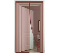 Zanzariera Magnetica per Porta,125x225cm (49.21x88.58in) Magnetico Chiusura Automatica Tendina Anti Zanzare ,per Porte Finestre Balcone Soggiorno Mantiene Stanza Traspirante Senza Zanzare-Marrone