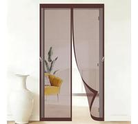 Zanzariera Magnetica per Porta 140 x 170 cm con Nastri Autoadesivi e Puntine, Chiusura Automatica Zanzariera con Magneti per Porte per Porta Finestra Balcone Soggiorno, marrone