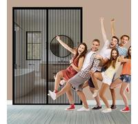 Zanzariera Magnetica per Porta 167 x 203 cm Zanzariera Anti Insetti con Adesivo, Facile da Installare con Magneti per Porte per Porta Finestra Balcone Soggiorno, Nero