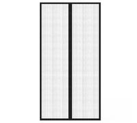 Zanzariera magnetica per porta, 2 pezzi, colore nero, 210 x 100 cm, con e chiodi, per porta del balcone, terrazza, finestra, roulotte, senza fori