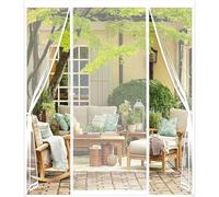 Zanzariera Magnetica per Porta, 220x270CM Tenda Calamita Zanzariere, Anti-zanzare Anti-insetti, Si Chiude da Sola, Tenda Anti Mosche per Balcone, Terrazzo Doppia Apertura Laterale (Bianco)