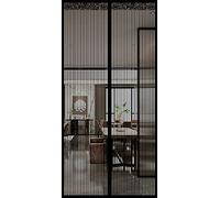 Zanzariera magnetica per porta, 223 x 228 cm, nera, facile da installare, guarnizione automatica dall'alto verso il basso, per tenere fuori gli insetti, perfetta per balcone e camere dei bambini