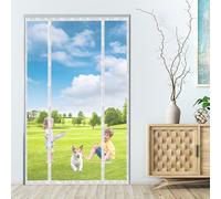 Zanzariera magnetica per porta, 295 x 220 cm, bianca, tenda di protezione per balcone, patio e cantina, facile da installare, resistente, adatta agli animali domestici, tiene lontani gli insetti