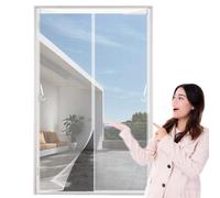 Zanzariera Magnetica per Porta 55 x 205 cm con Magneti, Chiusura Automatica Tenda Magnetica Senza Foratura, Anti Zanzare Insetti per Legno Porte in Alluminio, Bianco