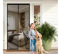 Zanzariera Magnetica per Porta 75 x 140 cm Chiude da Sola, Rete Fine, Anti Insetti Tenda Magnetica Facile da Installare con Nastro Adesivo per Camera da Letto Balcone, Nero
