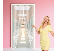 Zanzariera Magnetica per Porta 77 x 183 cm Anti Zanzare Calamite Tenda Facile da Montare per Porte D'Ingresso, Finestra, Bianco