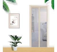 Zanzariera magnetica per porta, 85 x 210 cm, ideale per la porta del balcone, della cantina e della terrazza, montaggio semplice con adesivo senza fori (non accorciabile) (beige)