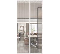 Zanzariera magnetica per porta, 89 x 228 cm, bianca, facile da installare, chiusura automatica a scatto, tiene lontani gli insetti, ideale per balconi e camere dei bambini
