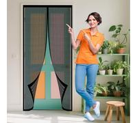 Zanzariera Magnetica per Porta 94 x 256 cm Zanzariera Magnetiche per Porte Finestre Robusta Traspirante per Balconi, Cantine, Camere da Letto e Porte Scorrevoli, Nero