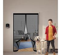 Zanzariera Magnetica per Porta 95 x 175 cm, Magnetica, Chiusura Automatica, Senza Foratura, Rete Fine, Tenda Termica Isolante per Porta Finestra Balcone, Nero