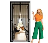 Zanzariera Magnetica per Porta Balcone 101 x 223 cm con Chiusura Automatica Tende Antizanzare Senza Foratura per Porta Finestra Balcone Soggiorno, Nero