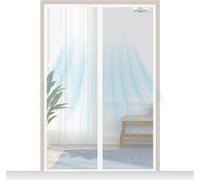 Zanzariera Magnetica per Porta Balcone 75x200 cm Bianca Poliestere Resistente