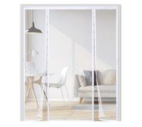 Zanzariera Magnetica per Porta,Doppia Apertura Laterale Tenda Zanzariera Porta,Si Chiude da Sola,per Porte da Balcone, Terrazze, camera da letto,155x245cm,Bianco