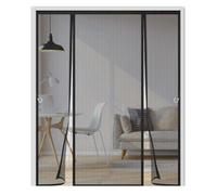 Zanzariera Magnetica per Porta,Doppia Apertura Laterale Tenda Zanzariera Porta,Si Chiude da Sola,per Porte da Balcone, Terrazze, camera da letto,170x250cm,Nero