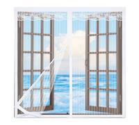 Zanzariera Magnetica per Porta Finestre 95x140cm,Rete Tenda Anti Zanzare Insetti Auto Chiusura,Zanzariera per Finestra con Magneti,per Tenere Fuori Insetti, Mosche e Zanzare,Bianco