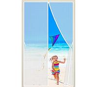 Zanzariera Magnetica per Porta Schermo Magnetico Adesivo Voile Porta Tenda con Chiusura Automatica, personalizzabile, 105x205cm, Impedendo agli Insetti di entrare, Bianca