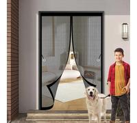 Zanzariera Magnetica per Porte 105 x 105 cm, Magnetica, Chiusura Automatica, Senza Foratura, Rete Fine, Zanzariera per Porta Tetto per Porta Finestra Balcone, Nero
