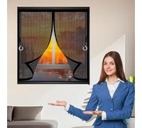 Zanzariera Magnetica per Porte 110 x 170 cm Rete Fine, Chiude da Sola, Zanzariera con Magneti Facile da Installare con Nastro Adesivo per Porta Finestra Balcone Soggiorno, Nero