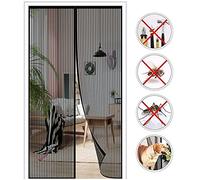Zanzariera Magnetica per Porte,115x260cm (45.27x102.36in) Rete Super Resistente,Magnetica Chiusura Automatica,Mantiene Gli Insetti Fuori e Permette l'aria Fresca di Entrare -Nera-a